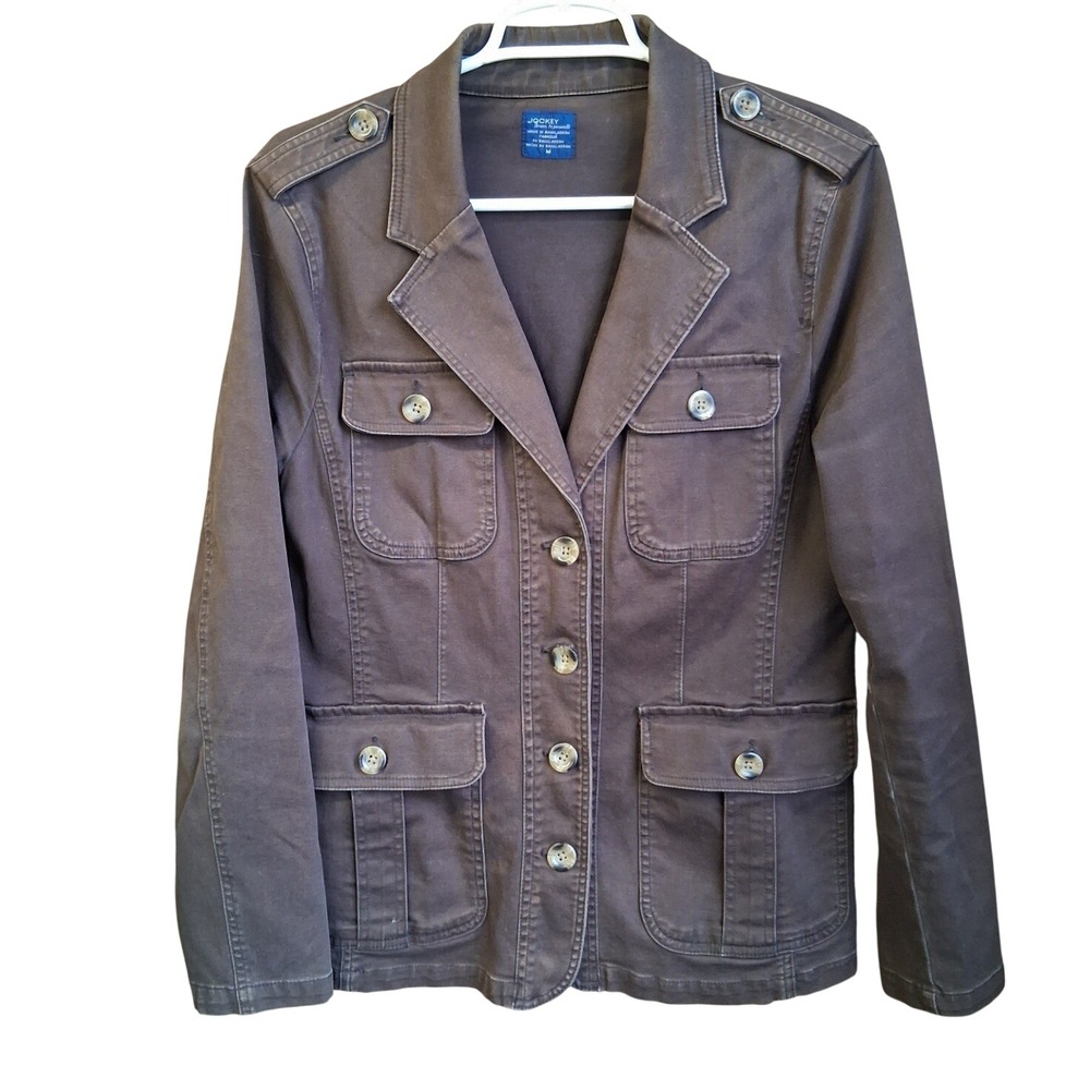 Jockey Brown Military Style‎ Utility Jacket Wmns Medium Preowned GUC